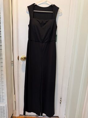 HALARA Black Square Neck Sleeveless Jumpsuit